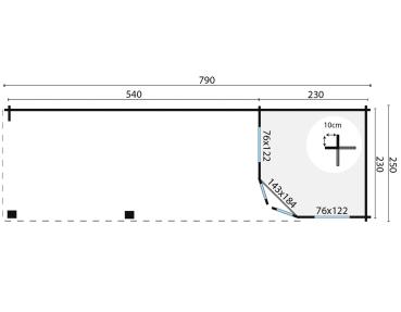 Gartenhaus Gretel 790x250 cm